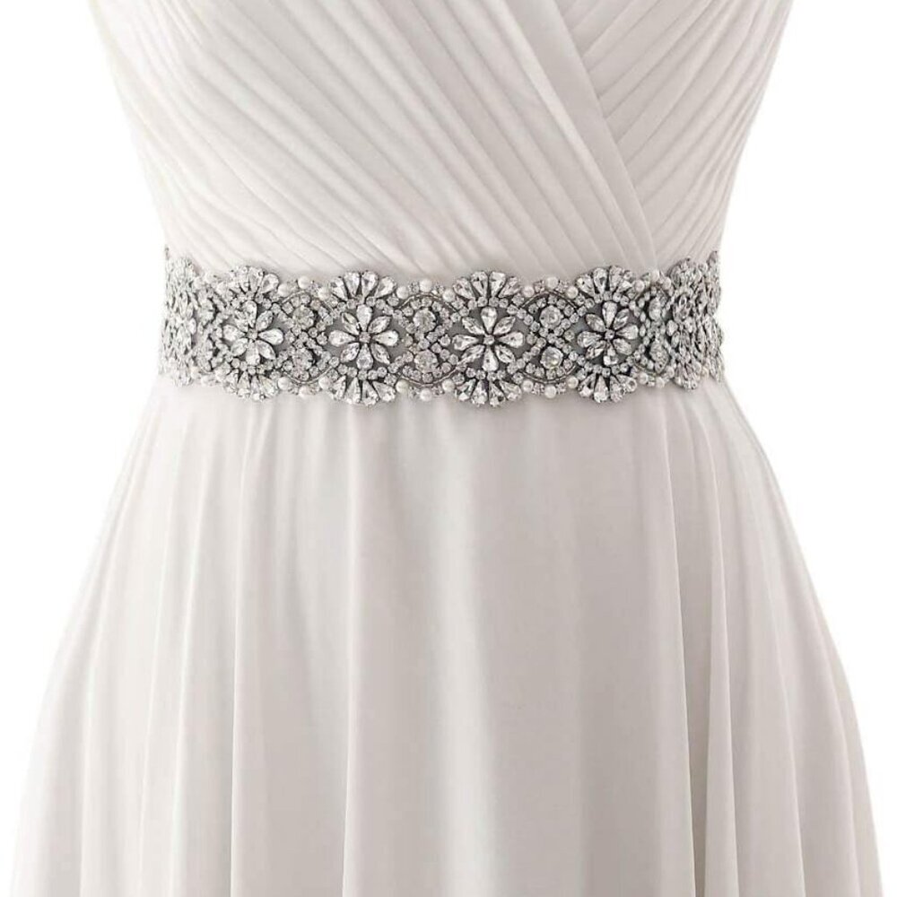 Rhinestone Bridal Belt Crystal Wedding Dress Belt Shiny Wedding Accessories